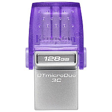 Накопичувач Kingston  128GB USB 3.2 Type-A Gen1 + Type-C DT microDuo 3C R200MB/s