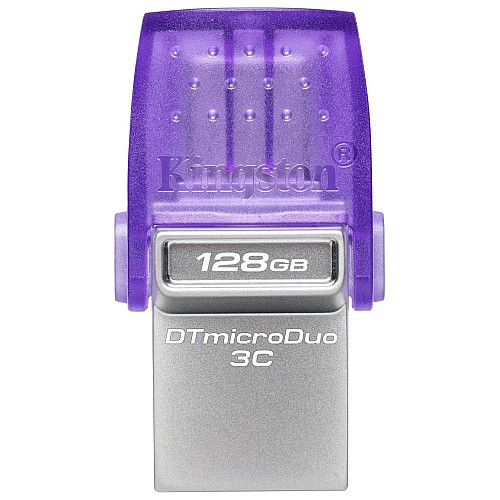 Накопичувач Kingston  128GB USB 3.2 Type-A Gen1 + Type-C DT microDuo 3C R200MB/s