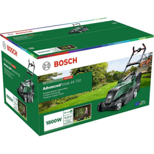 Газонокосарка мережева Bosch AdvancedRotak 44-750 1800Вт 44см 50л 25-80мм 16.5кг