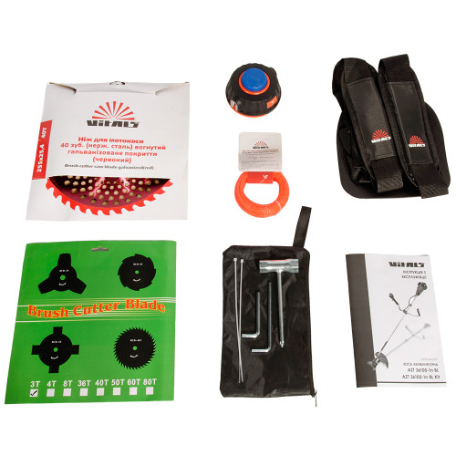 Тример садовий акумуляторний Vitals Master AZT 36100-1n BL 36В(18+18) 1000Вт 25.5см ніж/ліска 43см 5.55кг
