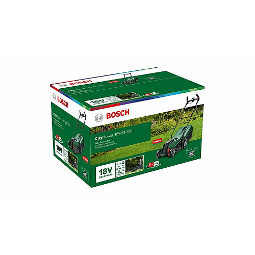Газонокосилка аккумуляторная Bosch CityMower 18V-32-300 18В 32см 31л 30-60мм 8.8кг без АКБ и ЗП