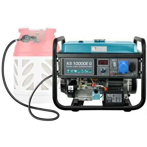 Генератор газобензиновий Konner&Sohnen KS 10000E G, LPG 230В, 8.0кВт, електростартер, 87кг