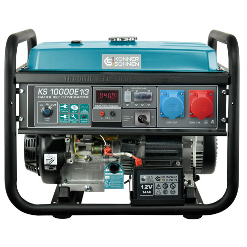 Генератор бензиновий Konner&Sohnen KS 10000E 1/3, 230/400В, 7.5/8кВт, 3Фази, електростартер, 88кг