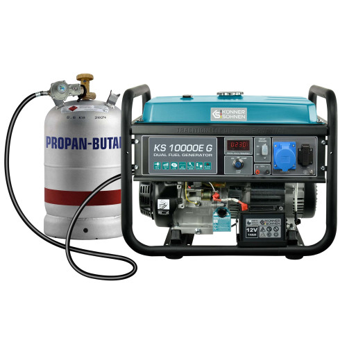 Генератор газобензиновий Konner&Sohnen KS 10000E G, LPG 230В, 8.0кВт, електростартер, 87кг