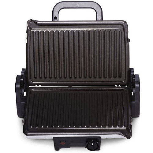 Гриль Tefal прижимний MinuteGrill 1600Вт, темп. режимів-3, з`ємні пластини, розкриття на 180°, метал