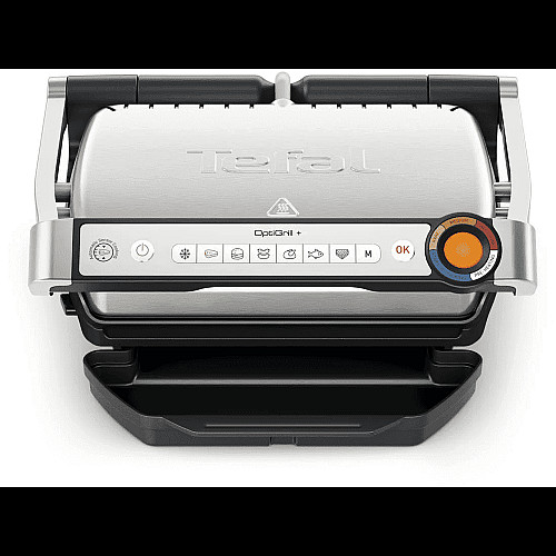 Гриль Tefal прижимной OptiGrill+ 2000Вт, темп. режимов-4, съемные пластины, алюминий, металл