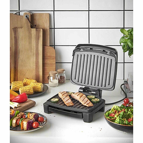 Гриль George Foreman прижимной Immersa Small, 1100Вт, темп. режимов-1, съемные пластины, металл, пластик, черный