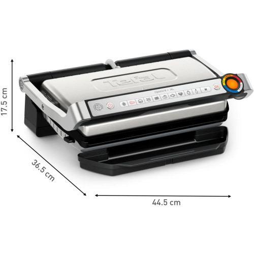 Гриль Tefal прижимний OptiGrill+ XL 2000Вт, темп. режимів-4, з`ємні пластини, алюміній, метал