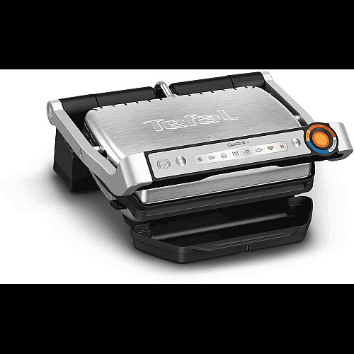 Гриль Tefal прижимной OptiGrill+ 2000Вт, темп. режимов-4, съемные пластины, алюминий, металл