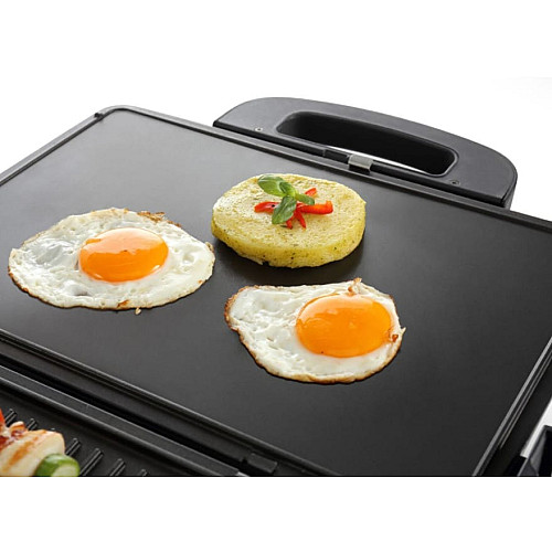 Гриль Gorenje прижимний 1800Вт, темп. режимів-4, з`ємні пластини, розкриття на 180°, метал, графіт