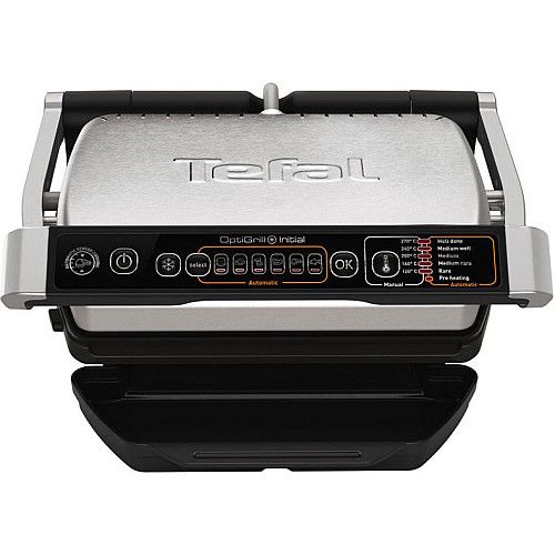 Гриль Tefal притискний OptiGrill+ Initial 2000Вт, темп. режимів-5, знімні пластини, метал