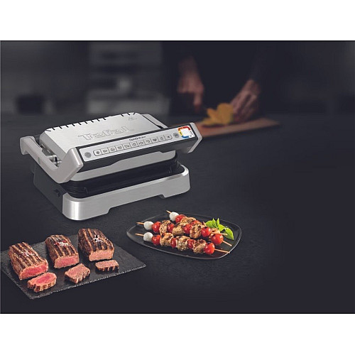 Гриль Tefal прижимний OptiGrll  2100Вт, темп. режимів-4, з`ємні пластини, метал