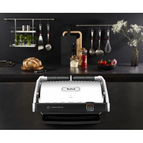 Гриль Tefal прижимной OptiGrill Elite XL 2200Вт, темп. режимов-16, съемные пластины, металл