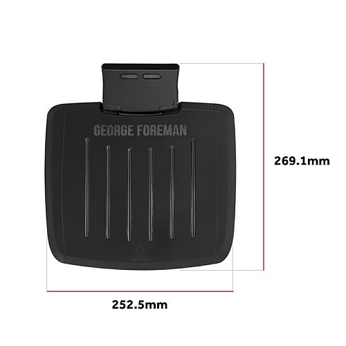 Гриль George Foreman прижимной Immersa Small, 1100Вт, темп. режимов-1, съемные пластины, металл, пластик, черный