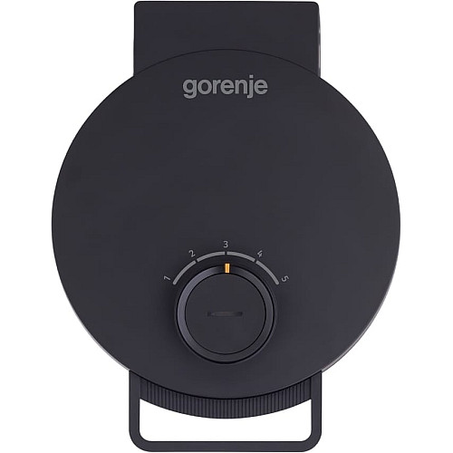 Мини-гриль Gorenje 1000Вт, алюминий, пластина д/вафель, корпус-металл, черный