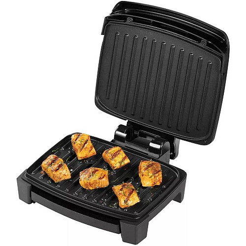 Гриль George Foreman прижимной Immersa Small, 1100Вт, темп. режимов-1, съемные пластины, металл, пластик, черный