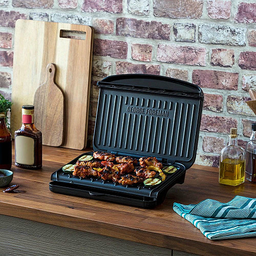 Гриль George Foreman прижимний Fit Grill Medium 1630Вт, темп. режимів-1, пластик, чорний
