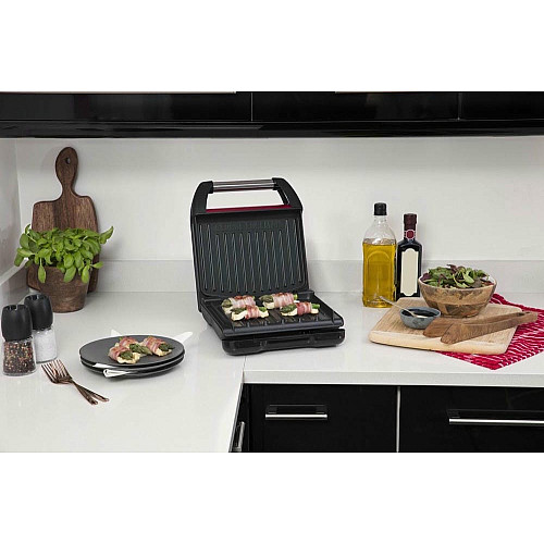Гриль Russell Hobbs прижимной Compact Steel 1200Вт, темп. режимов-1, металл, красно-черный