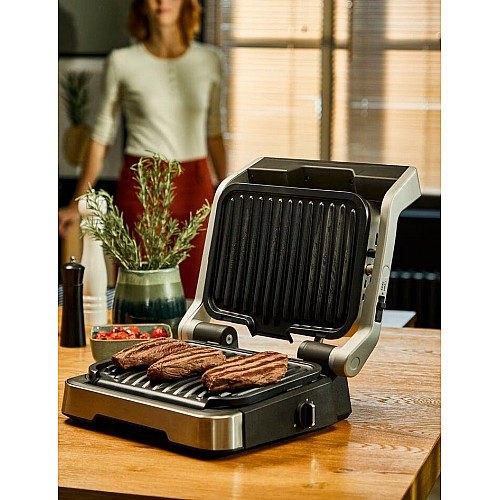 Гриль Tefal прижимний OptiGrll  2100Вт, темп. режимів-4, з`ємні пластини, метал