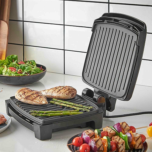 Гриль George Foreman прижимной Immersa Medium, 1300Вт, темп. режимов-1, съемные пластины, металл, пластик, черный