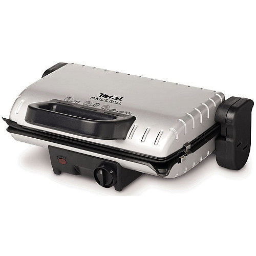 Гриль Tefal прижимний MinuteGrill 1600Вт, темп. режимів-3, з`ємні пластини, розкриття на 180°, метал