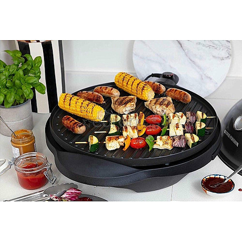 Гриль Russell Hobbs барбекю Indoor Outdoor 2400Вт, темп. режимов-5, диаметр-43.5см, съемные пластины, металл, черный