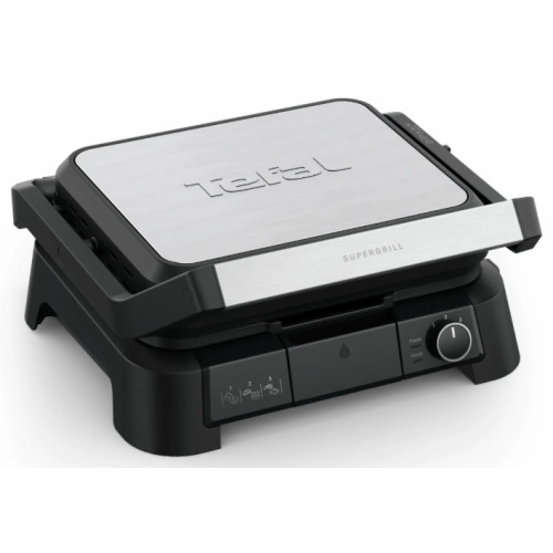 Гриль Tefal прижимний SuperGrill 4in1 2000Вт, темп. режимів-3, з`ємні пластини, метал