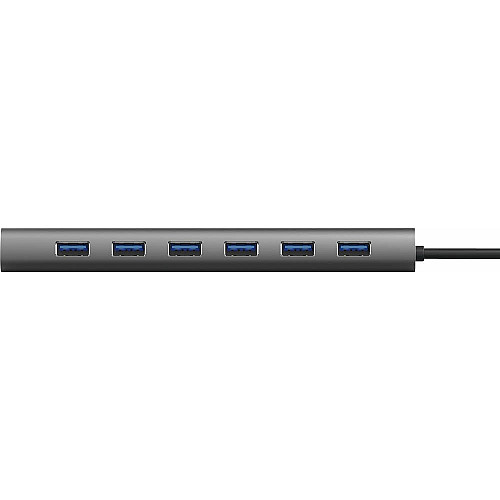 Хаб Trust Halyx 7-IN-1 USB-A > 7xUSB-А 3.2, Алюміній, 0.8м, чорний