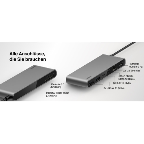 Хаб Belkin USB-C 8в1 Ethernet Multiport Dock