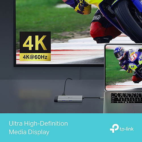 Хаб USB TP-LINK UH6120C USB-A > 2xUSB3.0/1xUSB-C/1xHDMI/1xRJ-45/1xPD 100Wh
