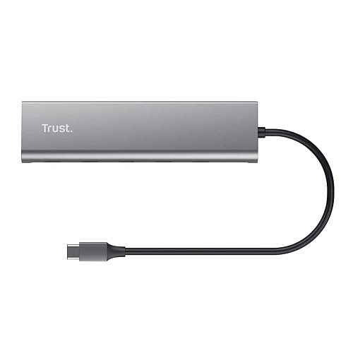 Хаб Trust Halyx USB-C  > 5xUSB-C , Алюміній, 0.1м, сірий