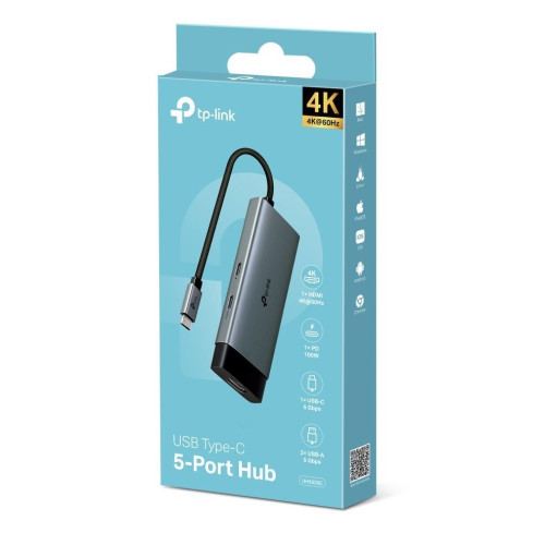 Хаб USB TP-LINK UH5020C USB-C > 2xUSB3.0/1xUSB-C/1xHDMI/1xPD 100Wh