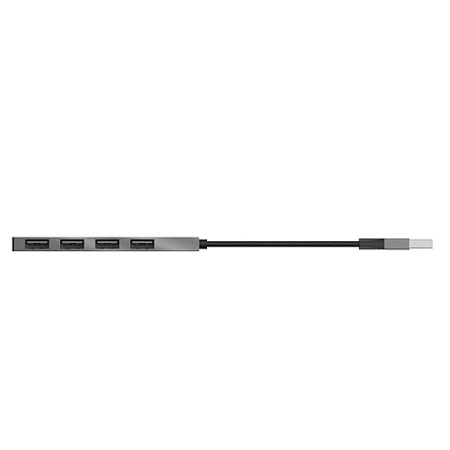 Хаб Trust Halyx USB-A > 4xUSB-А, Алюміній, 0.1м, Сірий