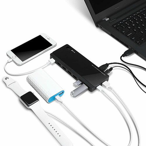 Хаб USB TP-LINK UH720 USB-A > 7xUSB3.0/2xUSB3.0 (Быстрая зарядка)