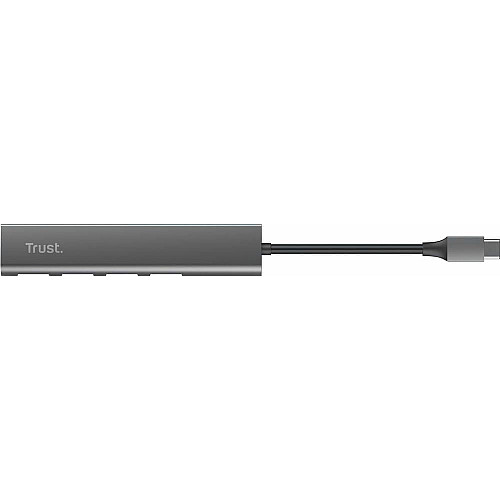 Хаб Trust Halyx USB-С > 4xUSB-А 3.2, Алюміній, 0.1м, Сірий