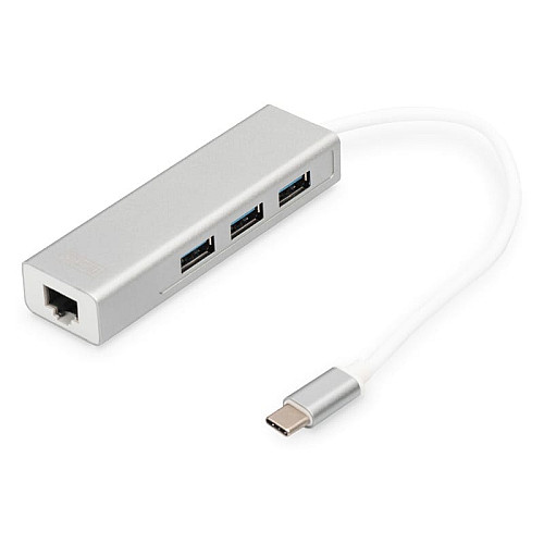 Концентратор DIGITUS USB-C - USB 3.0 3 Port Hub + Gigabit Ethernet