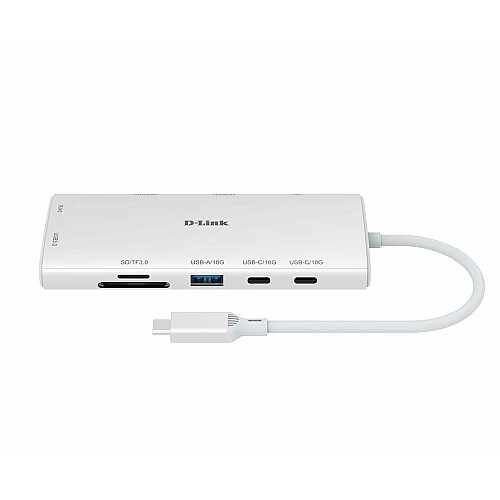 USB-С Хаб D-Link DUP-A01 10in1  2xHDMI, 1xGE, 2xUSB-C, 1xUSB-A 3.1, 1xUSB-A 3.0, 1xSD, 1xmicroSD, 1xUSB-C PD