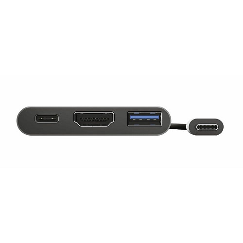 Хаб Trust Dalyx 3-in-1 USB-С > USB-А 3.2/USB-С/HDMI, Алюминий, 0.1м, черный