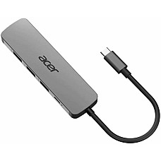 Хаб Acer 5in1 USB-С > 3xUSB-A3.0/HDMI/USB-C, 0.15м, сірий