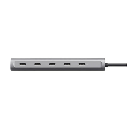 Хаб Trust Halyx USB-C  > 5xUSB-C , Алюміній, 0.1м, сірий