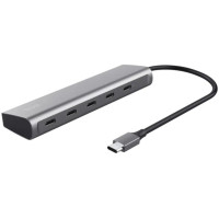 Хаб Trust Halyx USB-C > 5xUSB-C, Алюминий, 0.1м, серый