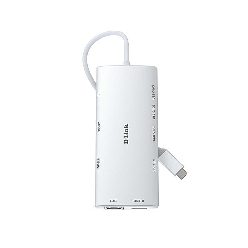 USB-С Хаб D-Link DUP-A01 10in1  2xHDMI, 1xGE, 2xUSB-C, 1xUSB-A 3.1, 1xUSB-A 3.0, 1xSD, 1xmicroSD, 1xUSB-C PD