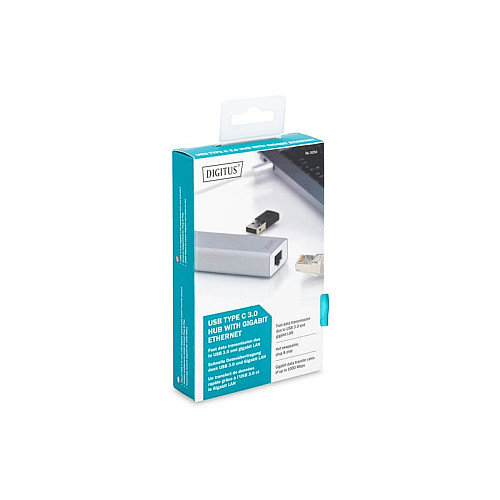 Концентратор DIGITUS USB-C - USB 3.0 3 Port Hub + Gigabit Ethernet