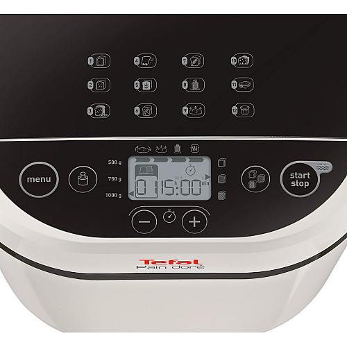 Хлібопічка Tefal PainDore 720Вт, програм-1, макс. вага -1кг, форма-прямокутник, пластик, чорно-білий