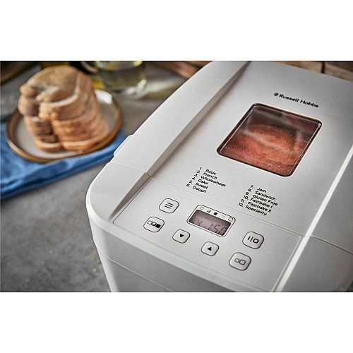 Хлібопічка Russell Hobbs 600Вт, програм-12, макс.вага -1кг, форма-прямокутник, пластик, білий
