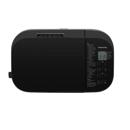 Хлібопічка Panasonic 550Вт, програм-28, макс.вага -1.25кг, форма-прямокутник, пластик, чорний