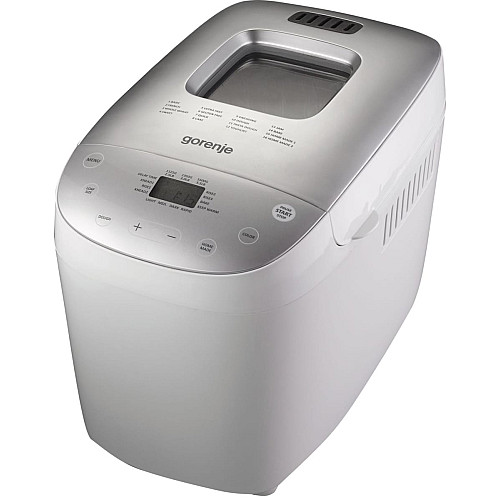 Хлебопечка Gorenje 850Вт, программ-1.6, макс.вес - 1.6кг, форма прямоугольник, пластик, серый