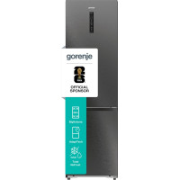 Холодильник з нижн. мороз. камерою Gorenje, 203х66х60см, 2 двері, 257(121)л, А+, Total NF, Зона св-ті, Інвертор, Зовн. Дисп, Wi-Fi, Чорний