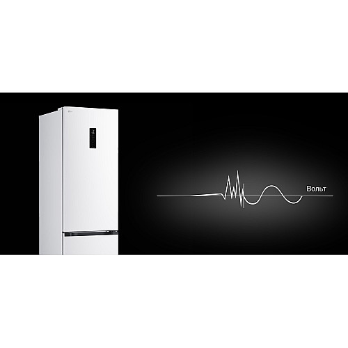 Холодильник LG з нижн. мороз., 203x60х68, холод.відд.-262л, мороз.відд.-113л, 2дв., E, NF, інв., диспл зовн., Fresh Сonverter, білий
