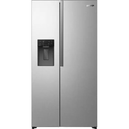 Холодильник SBS Gorenje, 179х62х91см, 2 двері, 347(181)л, А+, NF+, Інв., Зона св-ті, диспенсер, Внутр. Диспл, нерж